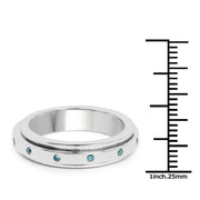 Bids.com 0.14 Carat Genuine Blue Diamond .925 Sterling Silver Ring Rings