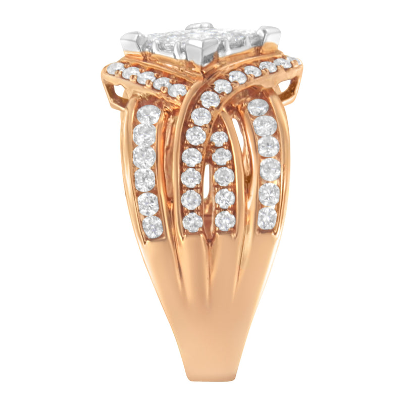 Bids.com Two-Tone 10KT Gold Diamond Bypass Cocktail Ring (1 1/2 cttw, H-I Color, I1-I2 Clarity) Rings