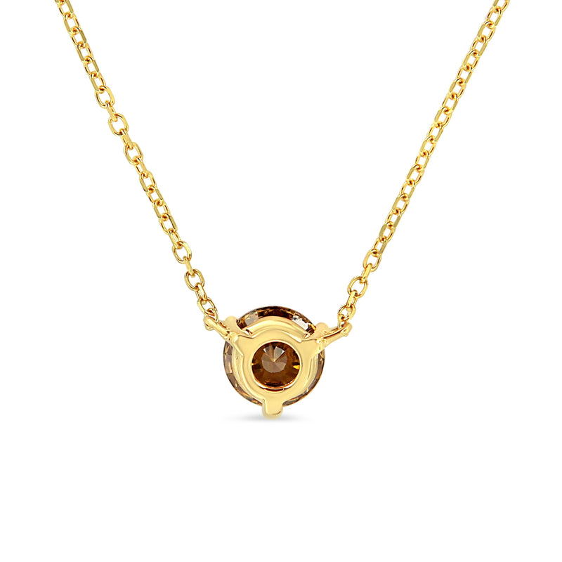 Bids.com 14K Yellow Gold 1/2 Cttw Martini Set Lab Grown Yellow Diamond Solitaire 18" Pendant Necklace (Yellow Color, VS2-SI1 Clarity) Necklaces