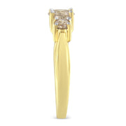 Bids.com 10K Yellow Gold Three Stone Diamond Band Ring (1.00 cttw, J-K Color, I2-I3 Clarity) Rings