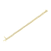 Bids.com 10K Yellow Gold Plated .925 Sterling Silver 7.0 cttw 2-Prong Set Round Brilliant Cut Diamond "S" Link Bracelet (J-K color, I1-I2 clarity) - 7" Bracelets