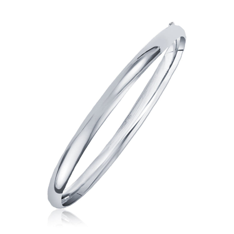 Bids.com Classic Bangle in 14k White Gold (6.0mm) Bracelets