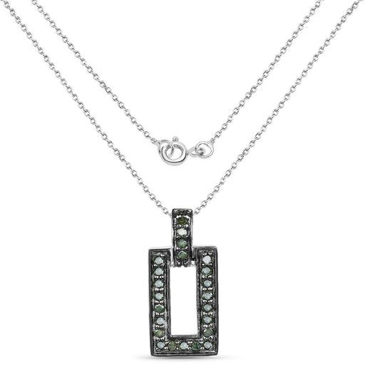 Bids.com 0.36 Carat Genuine Green Diamond .925 Sterling Silver Pendant Pendants