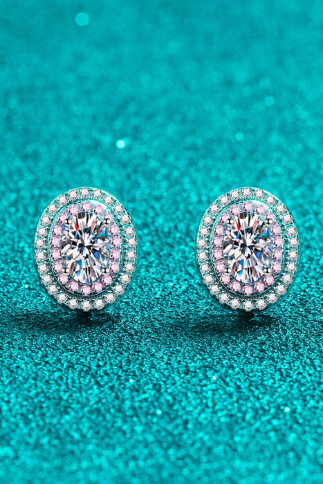 Platinum-Plated Moissanite Stud Earrings