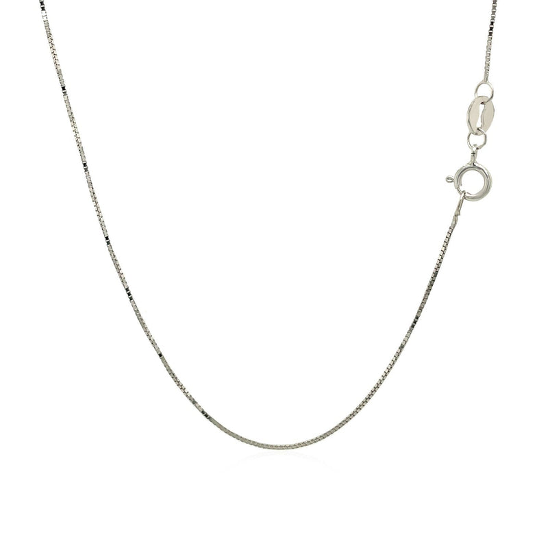 Bids.com 14k White Gold Classic Box Chain 0.6mm Necklaces