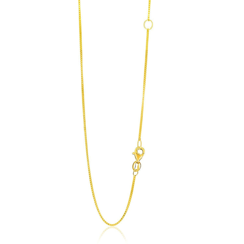 Bids.com 14k Yellow Gold Adjustable Box Chain 0.8mm Necklaces