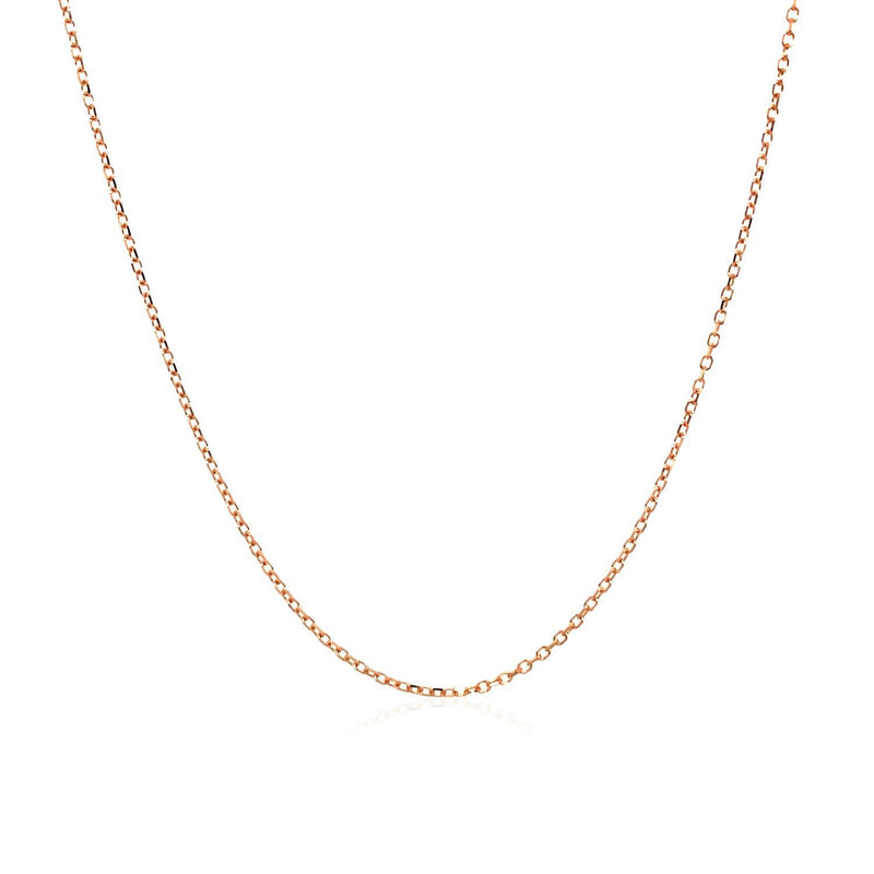 Bids.com 14k Pink Gold Diamond Cut Cable Link Chain 0.8mm Necklaces