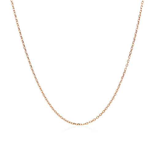 Bids.com 14k Pink Gold Diamond Cut Cable Link Chain 0.8mm Necklaces