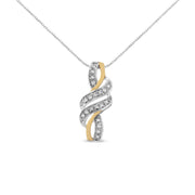 Bids.com 10K Yellow Gold Plated .925 Sterling Silver 1/20 cttw Round Cut Diamond Swirl Pendant Necklace (H-I Color, I2-I3 Clarity) Necklaces