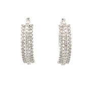Bids.com 1.02ct Diamond Hoop Earrings 10KT White Gold Earrings