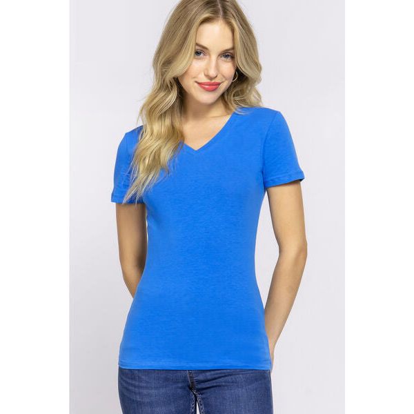 ACTIVE BASIC V-Neck Short Sleeve T-Shirt