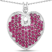 Bids.com 8.03 Carat Genuine Ruby .925 Sterling Silver Pendant Pendants
