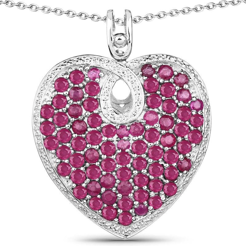 Bids.com 8.03 Carat Genuine Ruby .925 Sterling Silver Pendant Pendants
