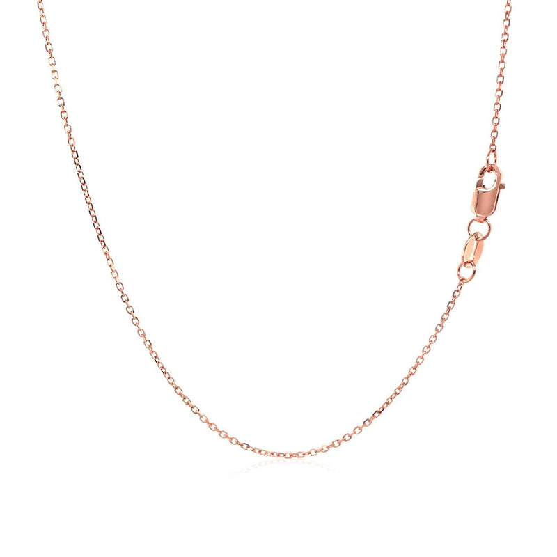 Bids.com 18k Rose Gold Diamond Cut Cable Link Chain (0.75 mm) Necklaces