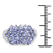 Bids.com 2.03 Carat Genuine Tanzanite .925 Sterling Silver Ring Rings