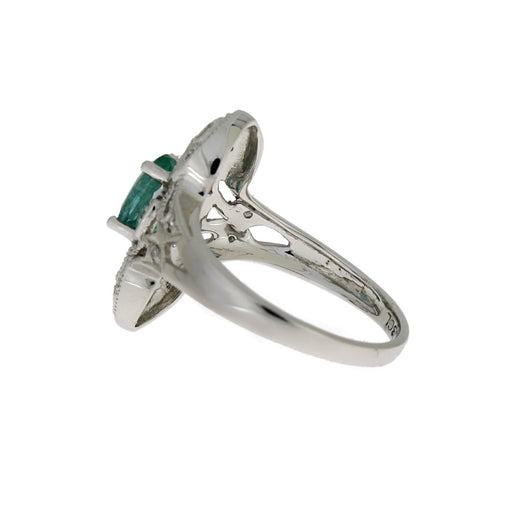Bids.com .70ct Emerald Diamond Ring 10KT White Gold Rings