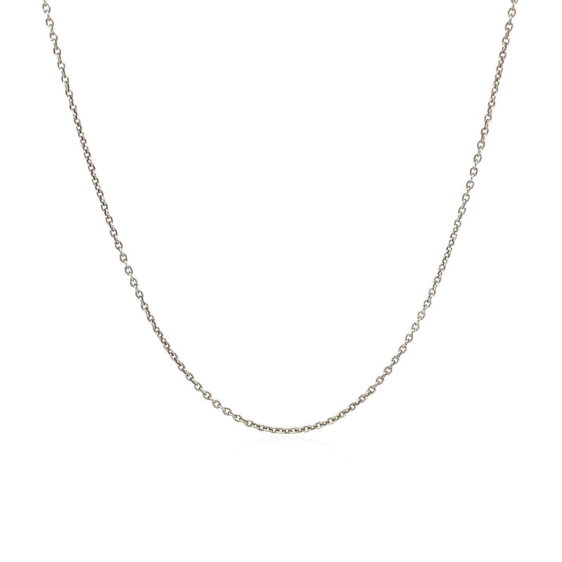 Bids.com 14k White Gold Round Cable Link Chain 1.1mm Necklaces