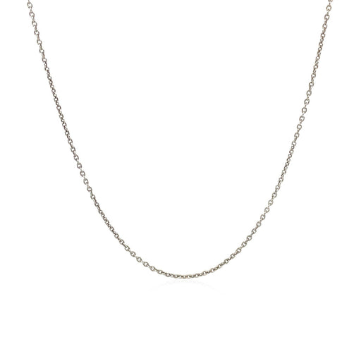 Bids.com 14k White Gold Round Cable Link Chain 1.1mm Necklaces