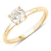 Bids.com 0.72 Carat Genuine LB Diamond 14K Yellow Gold Ring Rings