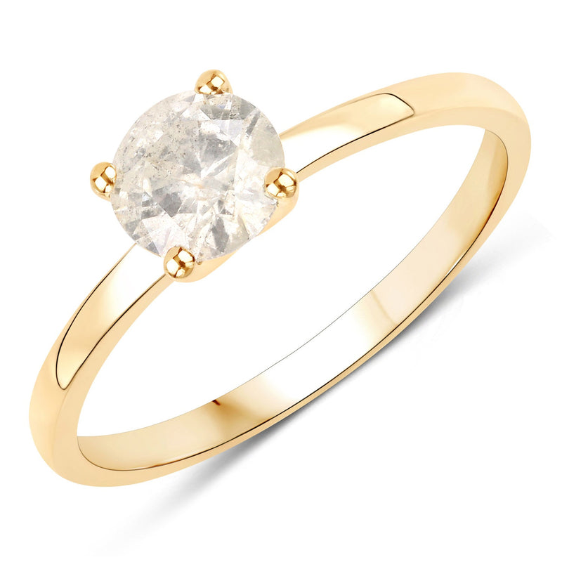 Bids.com 0.72 Carat Genuine LB Diamond 14K Yellow Gold Ring Rings