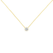 Bids.com 10K Yellow Gold 1/2 Carat Round Brilliant-Cut Diamond Modern Bezel-Set Solitaire 16"-18" Pendant Necklace (H-I Color, SI2-I1 Clarity) Necklaces