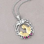 Bids.com 0.14 Carat Genuine Ruby .925 Sterling Silver Pendant Pendants