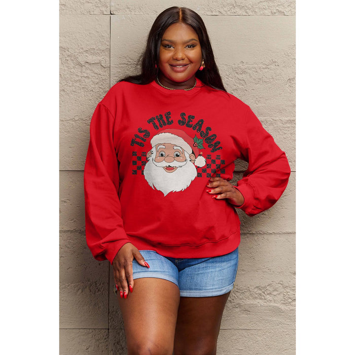 Simply Love Santa Graphic Long Sleeve Sweatshirt