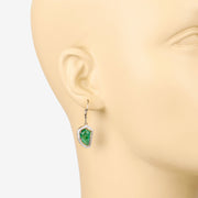 Bids.com 7.56 Carat Genuine Colombian Emerald and White Diamond 14K Yellow Gold Earrings Earrings