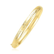 Bids.com 14k Yellow Gold Dome Florentine Design Bangle Bracelets