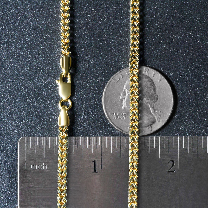 Bids.com 3.2mm 14k Yellow Gold Square Franco Chain Necklaces