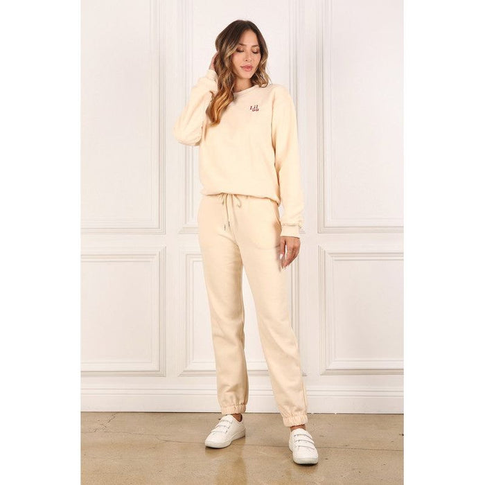 Cream Sweat Jogger Pant