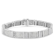 Bids.com 14K White Gold 7.0 Cttw Princess Cut Diamond 7" Alternating Vertical and Horizontal Rectangular Link Tennis Bracelet (H-I Color, SI2-I1 Clarity) Bracelets