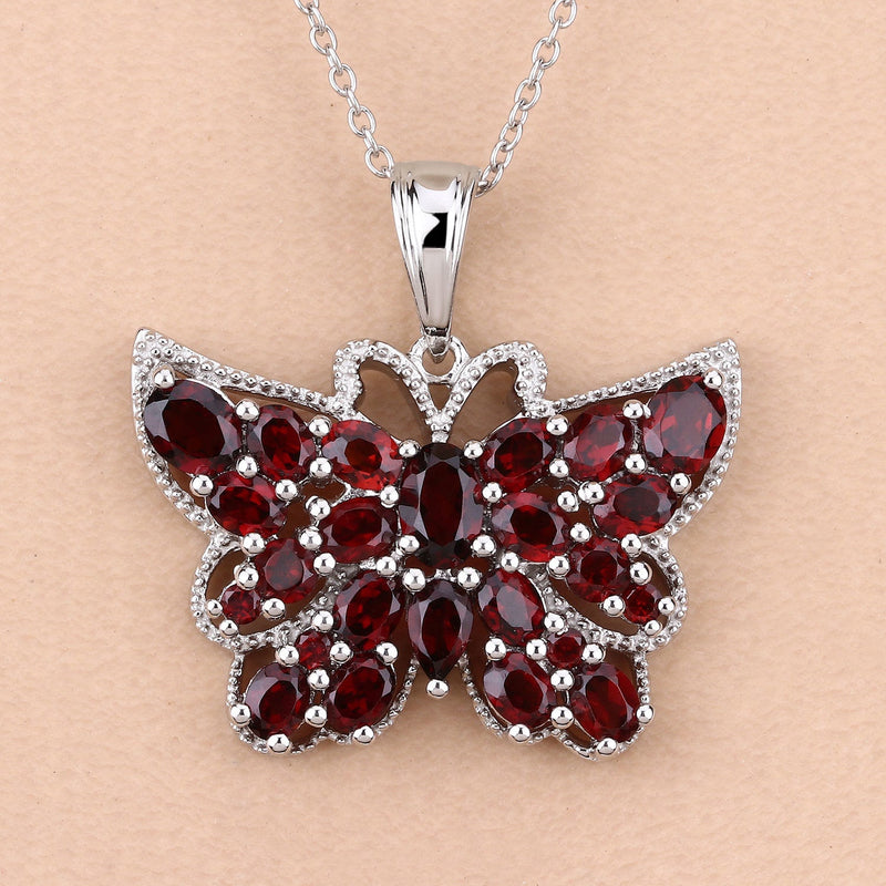 Bids.com 4.90 Carat Genuine Garnet .925 Sterling Silver Pendant Pendants