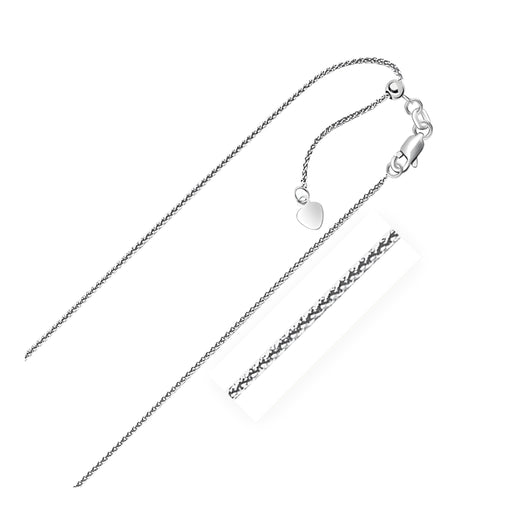 Bids.com 14k White Gold Adjustable Wheat Chain 1.0mm Necklaces