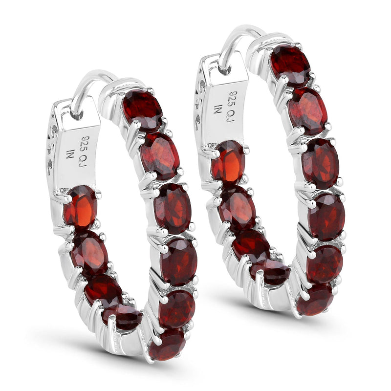 Bids.com 4.00 Carat Genuine Garnet .925 Sterling Silver Earrings Earrings
