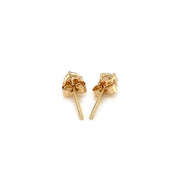Bids.com 14k Yellow Gold Stud Earrings with White Hue Faceted Cubic Zirconia Earrings