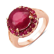 Bids.com 5.01 Carat Glass Filled Ruby .925 Sterling Silver Ring Rings