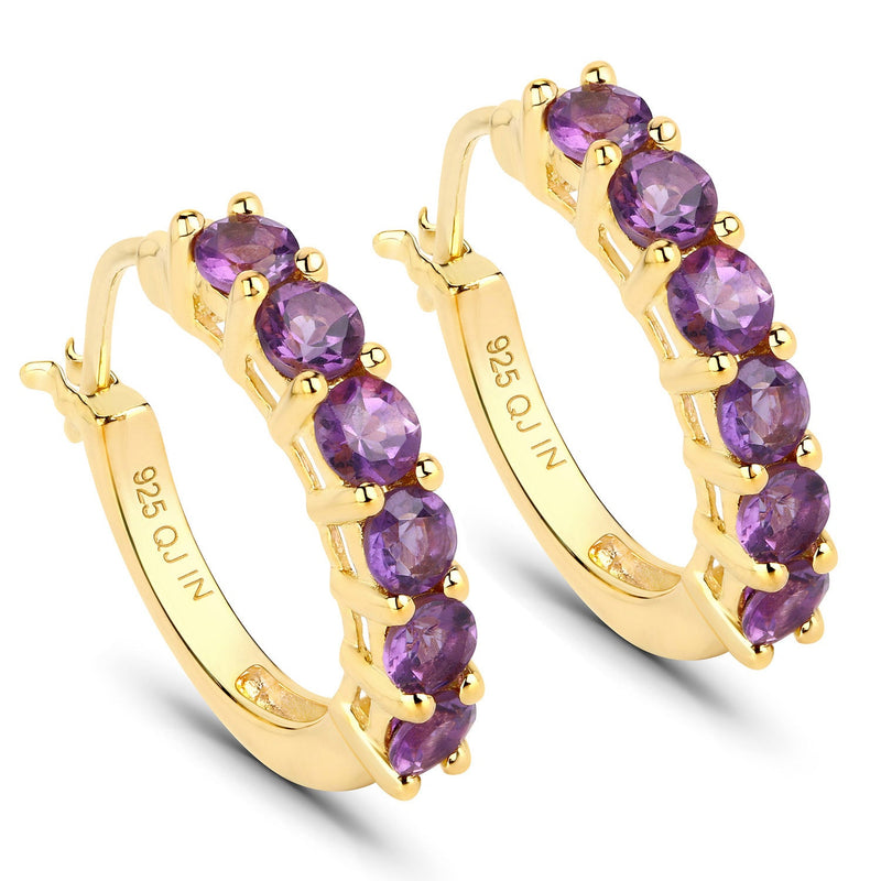 Bids.com 1.20 Carat Genuine Amethyst .925 Sterling Silver Earrings Earrings