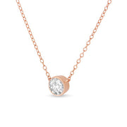 Bids.com .925 Sterling Silver 1/2 Cttw Diamond Bezel 18" Pendant Necklace (I-J Color, I2-I3 Clarity) Necklaces