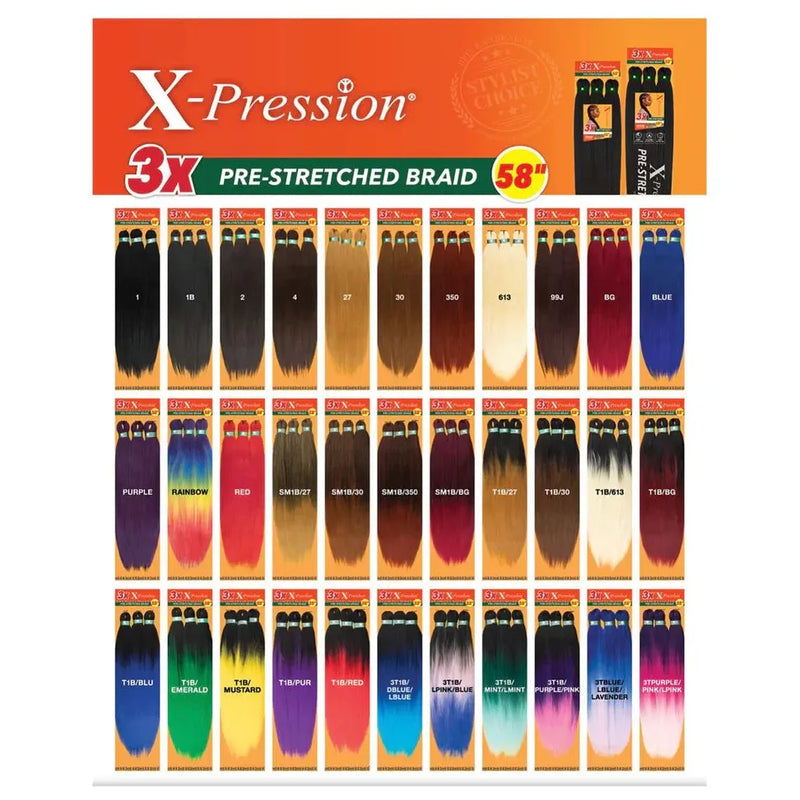 VIP Extensions 2X-pression Pre-stretched Braiding Hair 48" Braid