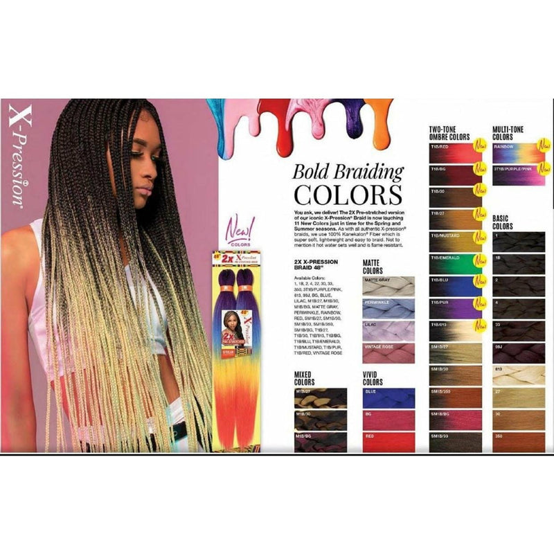 VIP Extensions 2X-pression Pre-stretched Braiding Hair 48" Braid