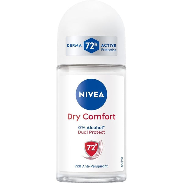 Nivea NIVEA Dry Comfort 72h Anti-Perspirant Roll-On 50ml – Dual Protect Formula & 0% Alcohol Deodorant & Anti-Perspirant