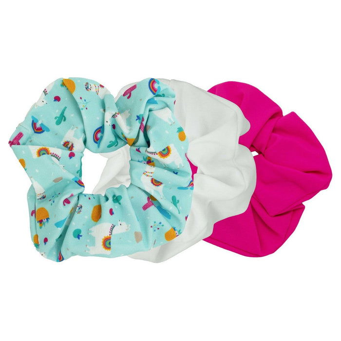 The Bullish Store - 3 Pack Happy Llama Scrunchies | 80S Hair Tie Set