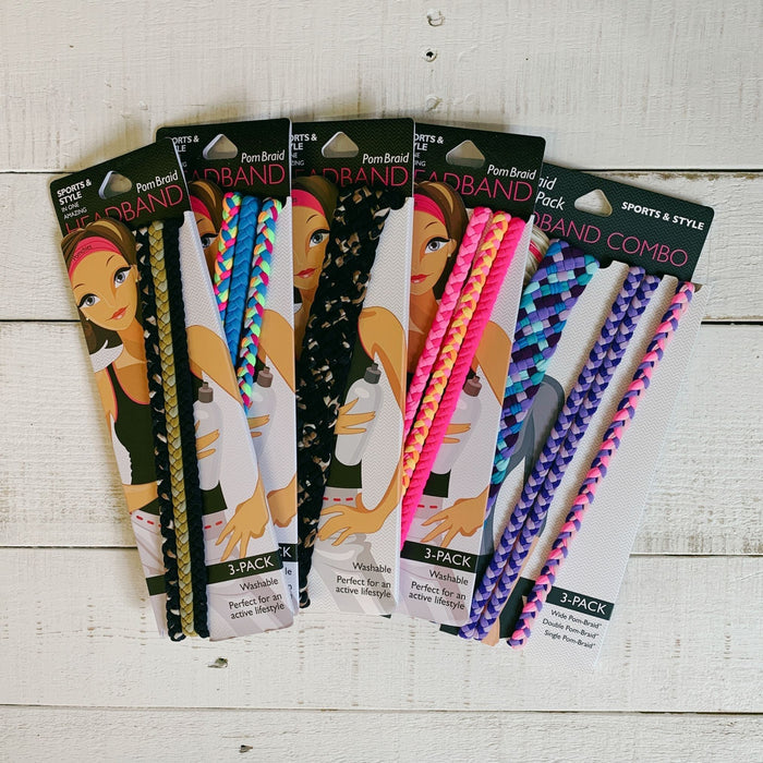 The Bullish Store - 3 Pack Leopard Braided Headband | One Size Athleisure