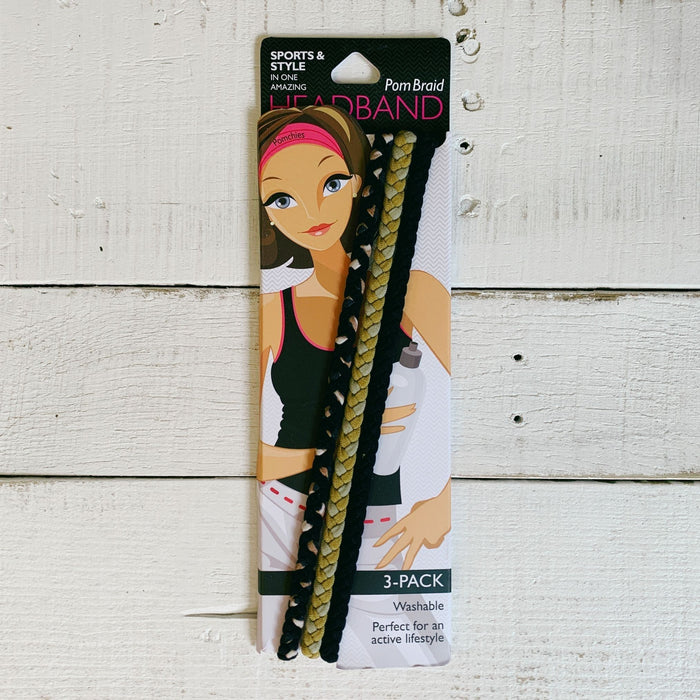 The Bullish Store - 3 Pack Leopard Braided Headband | One Size Athleisure