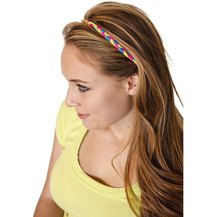 The Bullish Store - 3 Pack Party Girl Pom Braid Headband | Single Pom Braid Hairbands