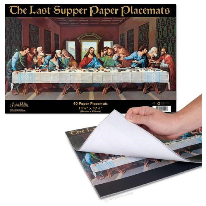 The Bullish Store - 3 Packs Of Last Supper Paper Placemats (40 Per Pack) | Funny Peel-Off Pad For A Biblical Feast At Home