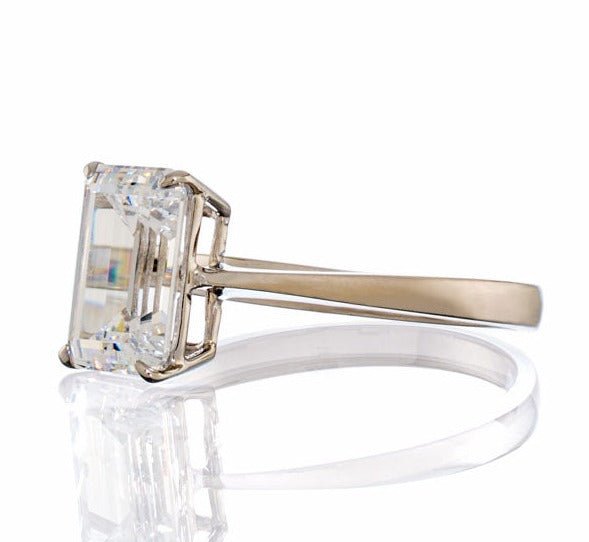 3 Carat Emerald Cut Cubic Zirconia Solitaire Engagement Ring