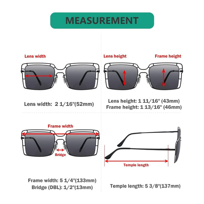 3 Pack Bifocal Sunglasses Thin Metal Hollow Readers SBR2301