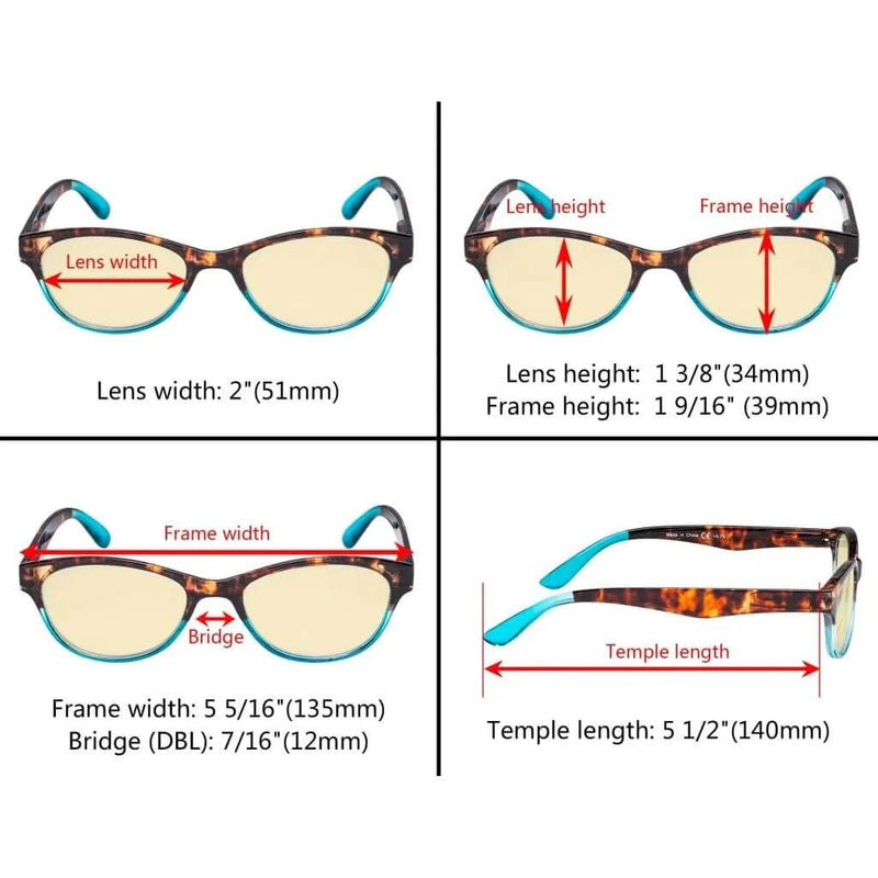 eyekeeper.com 3 Pack Blue Light Blocking Reading Glasses TM074D Eyeglasses